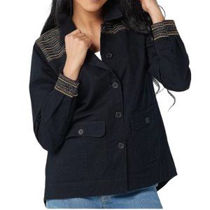 Denim&Co Black Jacket with Gold Accents